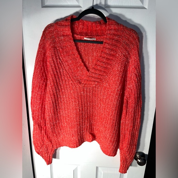 Anthropologie Sweaters - Anthropologie Honore Ribbed Knit Wool Blend Balloon Sleeve Cropped Sweater M